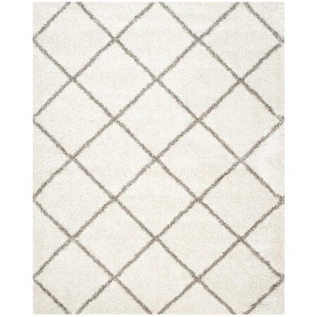 Safavieh Hudson Shag Power Loomed Rectangle Rug- Ivory - Grey- 9 x 12 ft. SGH281A-9